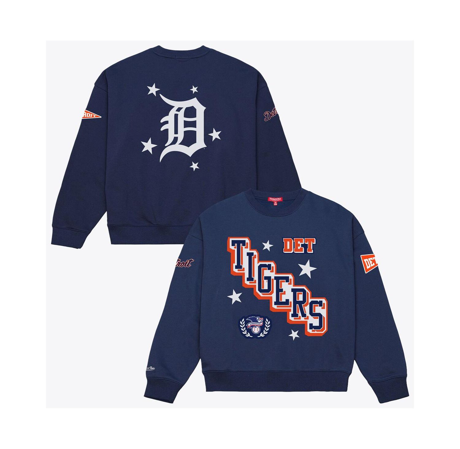 Mitchell Ness Women's Navy Detroit Tigers Pep Rally Sweatshirt