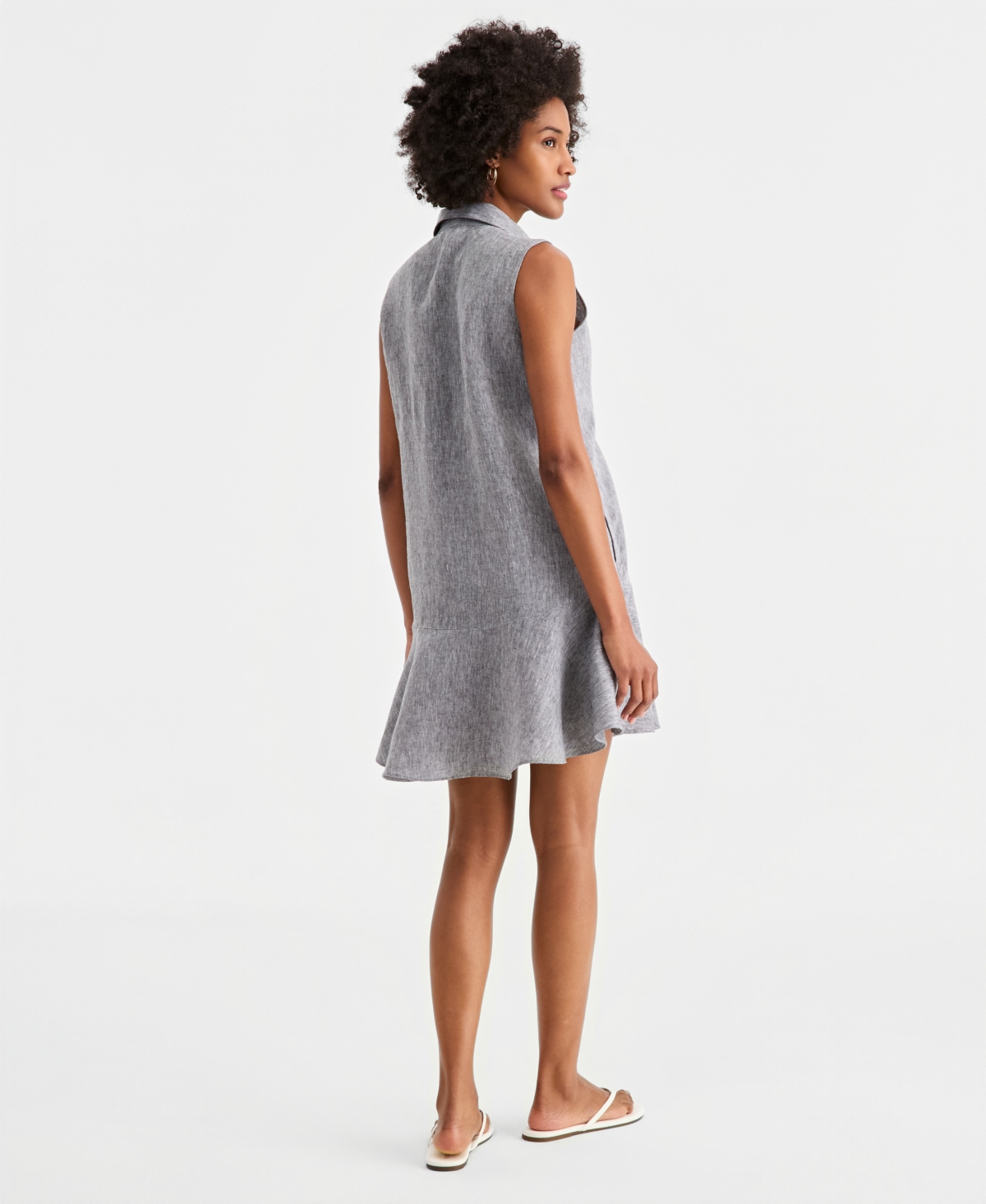 Charter Club Women's Sleeveless 100% Linen Shirtdress, Macy's Exclusive