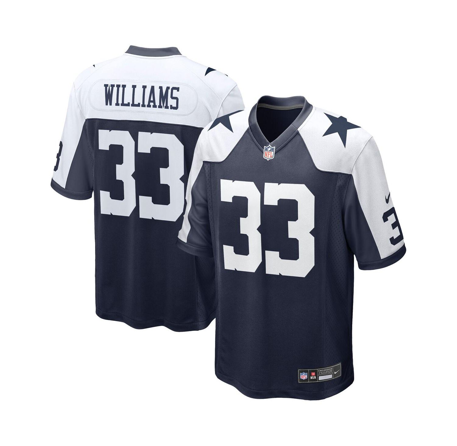 Men's Javonte Williams Navy Dallas Cowboys Alternate Game Jersey