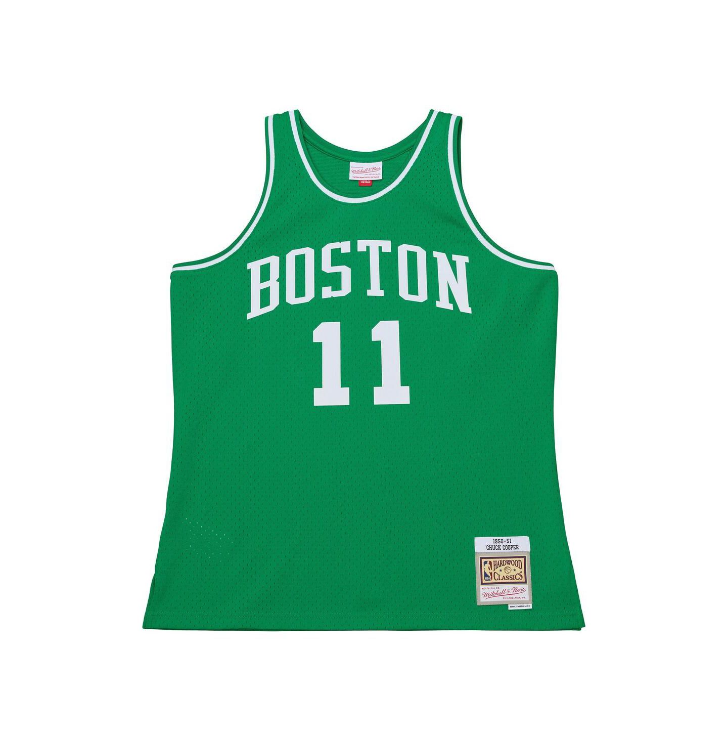 Мужской топ Mitchell & Ness Mitchell Ness Chuck Cooper Kelly Green Boston Celtics 1950-51 Pioneers Swingman Jersey — фото 1