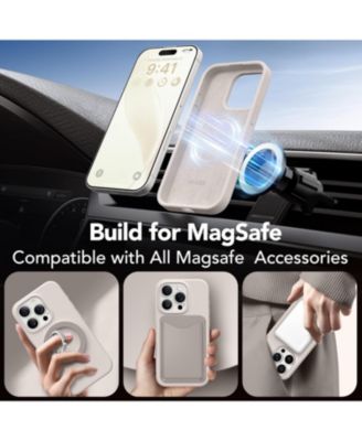 Magnetic for iPhone 16 Pro Case, Compatible with MagSafe, Silicone Shockproof Anti-Scratch Protective Phone Case 6.3 inch, Stone
