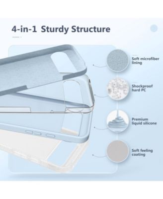 for Google Pixel 10/Pixel 10 Pro Case, Liquid Silicone Case with Screen Protector, Full Body Protective Cover, Shockproof Phone Cover