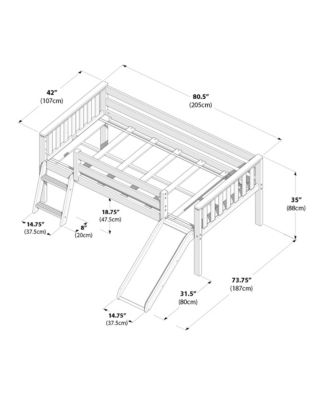 Max and Lily Soren Ultra Low Loft with Slide