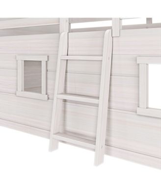 Max and Lily Farmhouse Twin Low Loft with 2 Windows