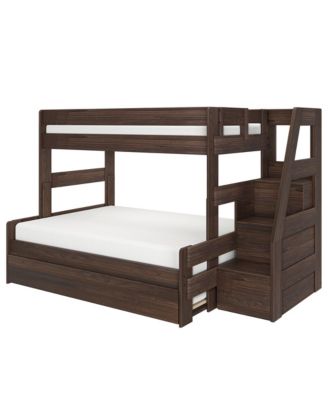 Max and Lily Modern Farmhouse Twin Over Full Bunk Bed With Staircase