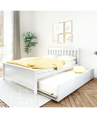 Max and Lily Full Size Bed Frame with Trundle, Solid Wood Platform Bed with Storage