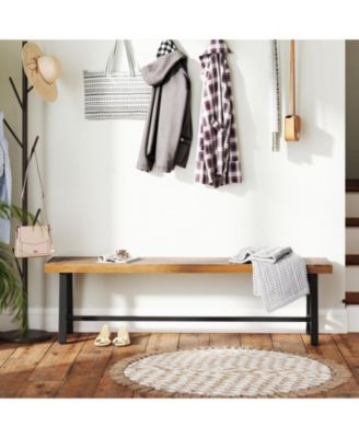 63-inch Acacia Wood Backless Outdoor Bench for 3 People