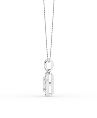 Diamond Cushion Pendant Necklace in Sterling Silver (1/3 ct. t.w.)