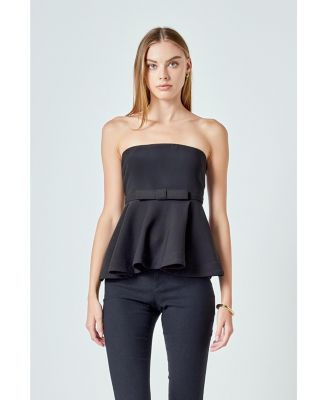 Women's Strapless Flared Top