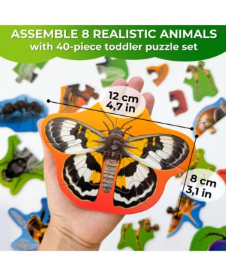 Toddler Puzzles Ages 2-4 - Large Floor Puzzles for Kids 3-5 - 8 Realistic Animal Shapes