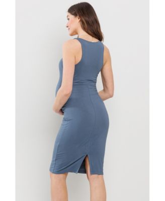 Maternity Bodycon Scoop Neck Sleeveless Knee Length Dress
