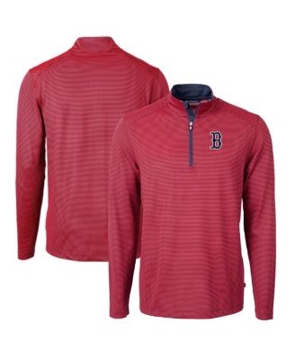 Men's Red/Navy Boston Red Sox Virtue Eco Pique Micro Stripe Quarter-Zip