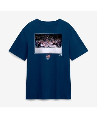Men's Navy US Men's Olympic Hockey Medal Moment T-Shirt
