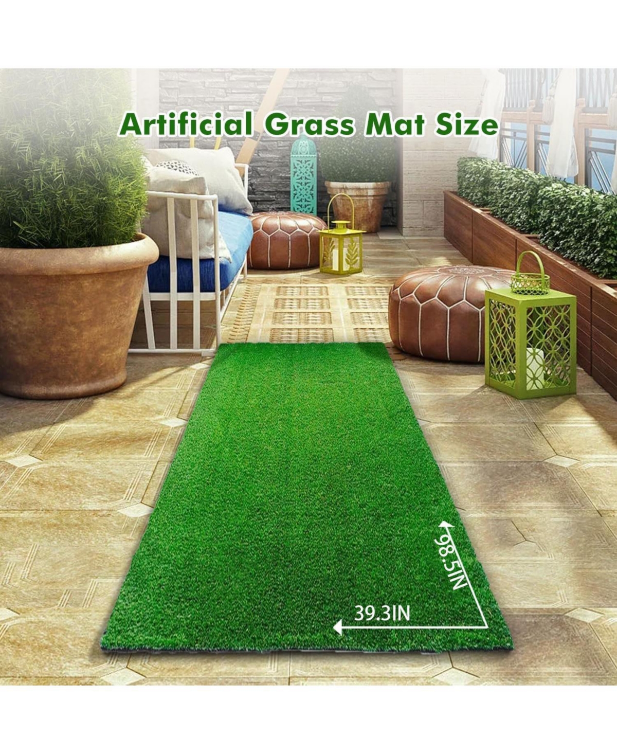 Aronkl Dog Grass Pad Artificial Potty Training Mat Indoor Outdoor Easy Clean