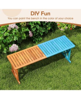 51 in Acacia Wood Outdoor Bench with Slatted Seat and High Capacity