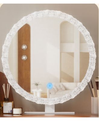 Crystal Edge LED Makeup Mirror 3 Color Dimmable Lighting Touch Control Vanity Mirror