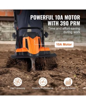10 Amp Electric Tiller, 14" Tilling Width, Corded Cultivator for Lawn Digging