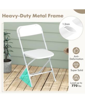 770 lbs Capacity 4-Pack Metal Folding Chairs with PP Seat and Back