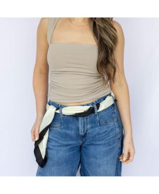 Women's Satin Abstract Line Headscarf