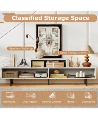 63 in Open Cubby TV Stand with 5-Leg Stability for TVs up to 70