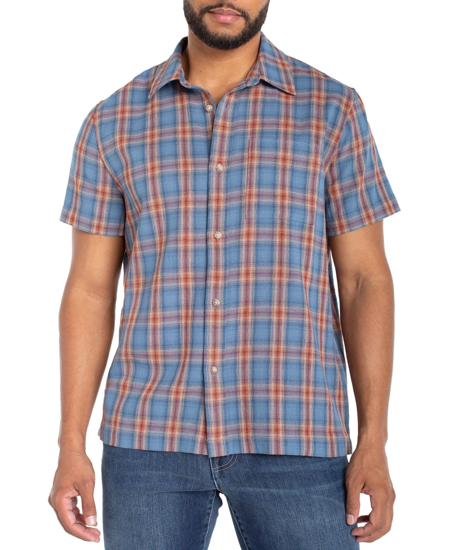 Men's Short-Sleeve Plaid Shirt