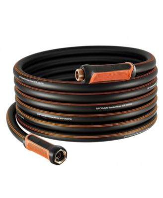Garden Hose, 50 feet 5/8", Heavy Duty 4-Layer Rubber Hose for Gardening and Cleaning