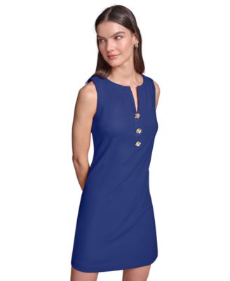 Women's Notch-Neck Sleeveless Knee-length Dress