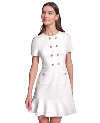 macys white long sleeve dress Womens Puff Sleeve Tiered Maxi Dress