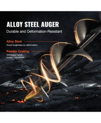 Post Hole Digger, 63CC Gas Powered Auger with 8" Drill Bits and Extension Rod