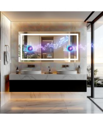 63 x 31.5 in Smart LED Bathroom Vanity Mirror with Bluetooth Speaker and 11-Setting Dimmable Lighting