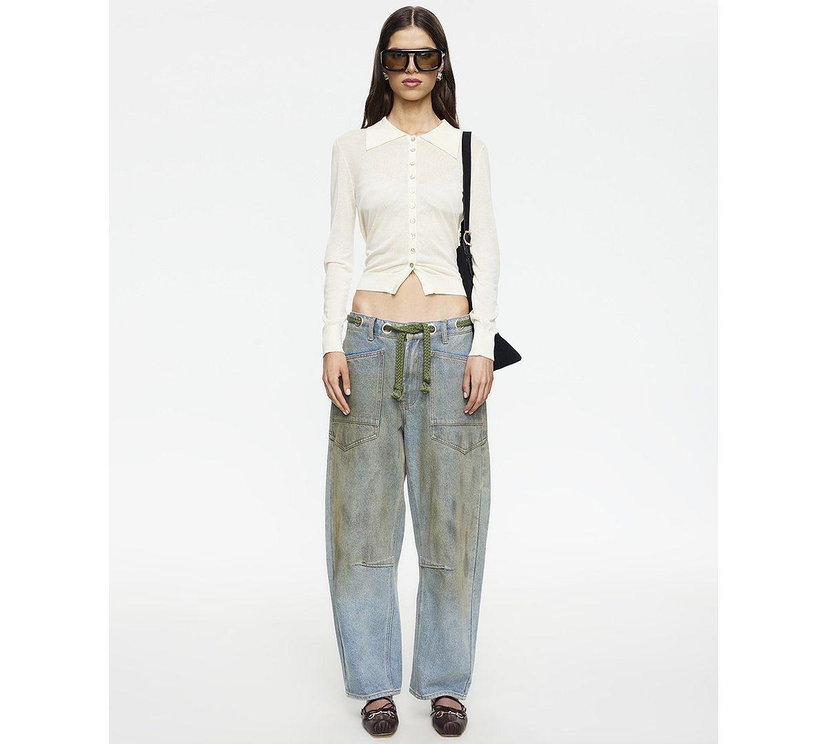 Lioness Women's Rush Hour Tie-Front Side Jeans view 2 — MAYCSS fashion products