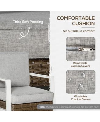 5 Piece Aluminum Patio Furniture Set, Sofa & Chairs, Tables