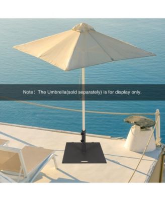 24 in Square Weighted Patio Umbrella Base, 50 lbs Steel with Wheels