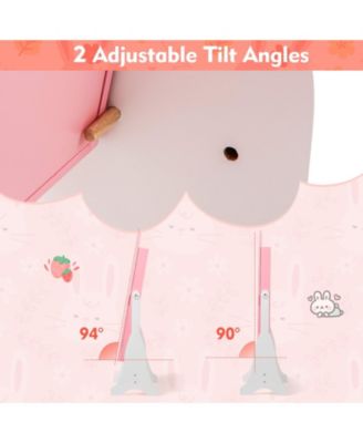 Kids Jewelry Armoire Cabinet with 2 Tilt Angles and Large Capacity