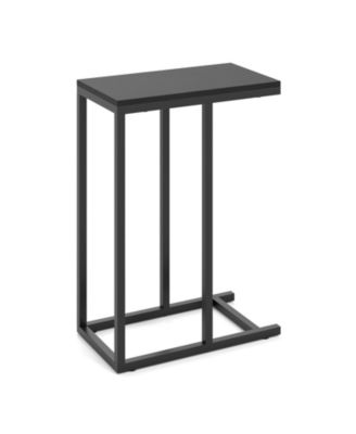 C-shaped Side Table with Heavy-duty Metal Frame