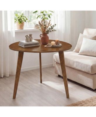 Farmhouse 35.5 in Round Dining Table in Rubber Wood for 4 People