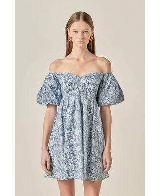 Women's Floral Off the Shoulder Mini Dress
