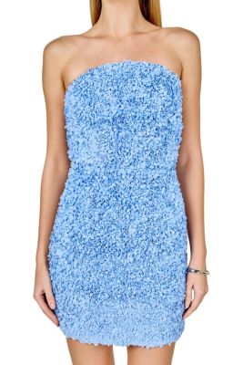 strapless floral dress knee length Marguerite Strapless Ruched Knee Length Floral Dress: XS main image 1