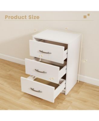3 Drawer Nightstand with Storage for Living Room