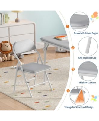 7 Piece Boys Girls Folding Table and Chairs Set, Activity Table and Chairs Set for Dining Room,Daycare,Classrooms