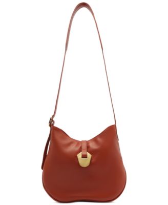 Sabrina Small Leather Snap Button Crossbody Handbag