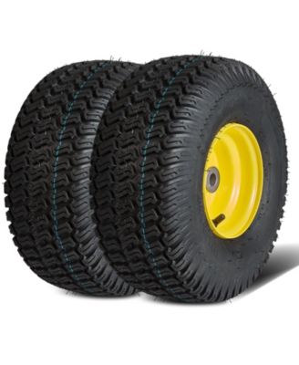 Lawn Mower Tires with Rim, 15x6-6", Tubeless, 2-Pack for Riding Mowers and Tractors