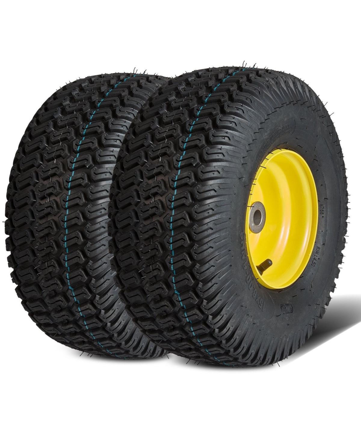 Sugift Lawn Mower Tires with Rim, 15x6-6", Tubeless, 2-Pack for Riding Mowers and Tractors