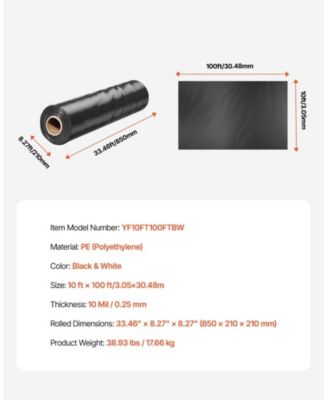 10 Mil Plastic Sheeting, 10' x 100', Heavy Duty for Vapor Barrier and Drop Cloth