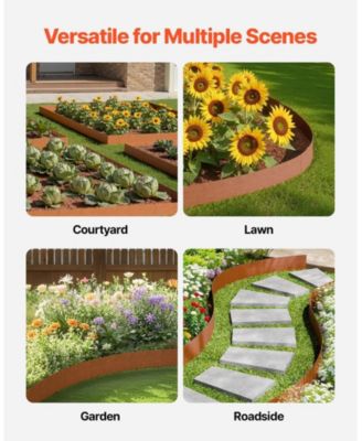 Steel Landscape Edging, 6 Pack, 40 x 8 inches, Bendable for Garden and Yard Borders