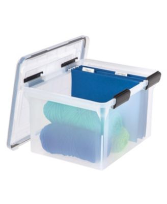 USA File Box WeatherPro File Organizer Plastic File Box for Letter/Legal File, Durable Lid and Seal with Secure Latching Buckles, Stackable