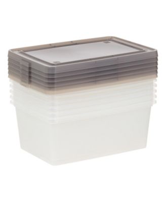 USA 14.5 Quart Snap Top Plastic Storage Box, 6 Pack