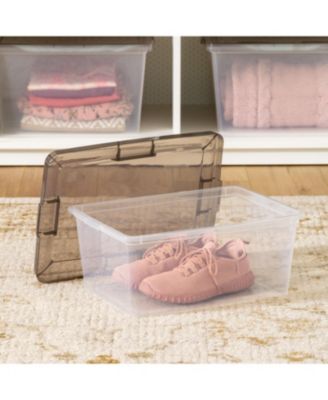 USA 8 Pack 17 Quart Clear Plastic Storage Box with Snap Lid