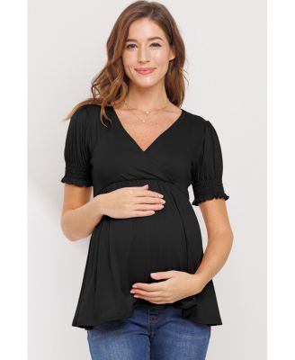 Maternity Wrap Nursing Top with Empire Waist