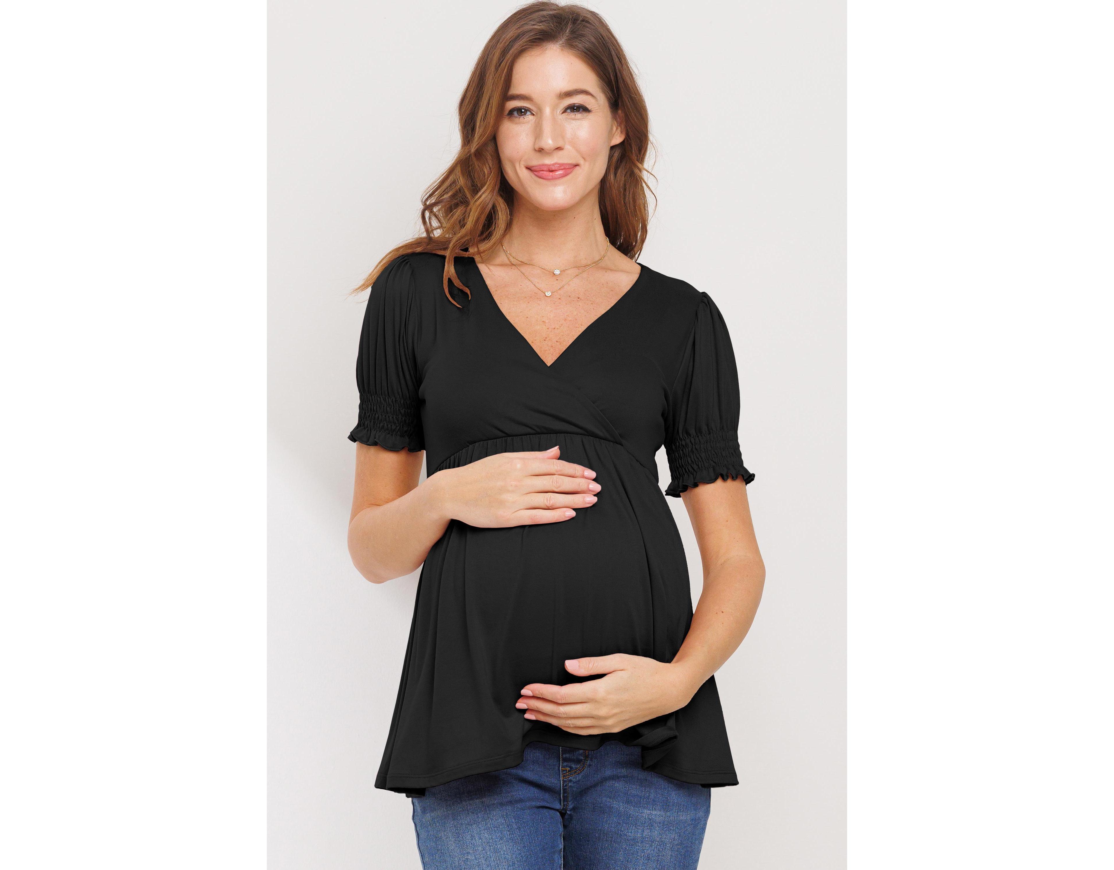 Hello Miz Maternity Wrap Nursing Top with Empire Waist